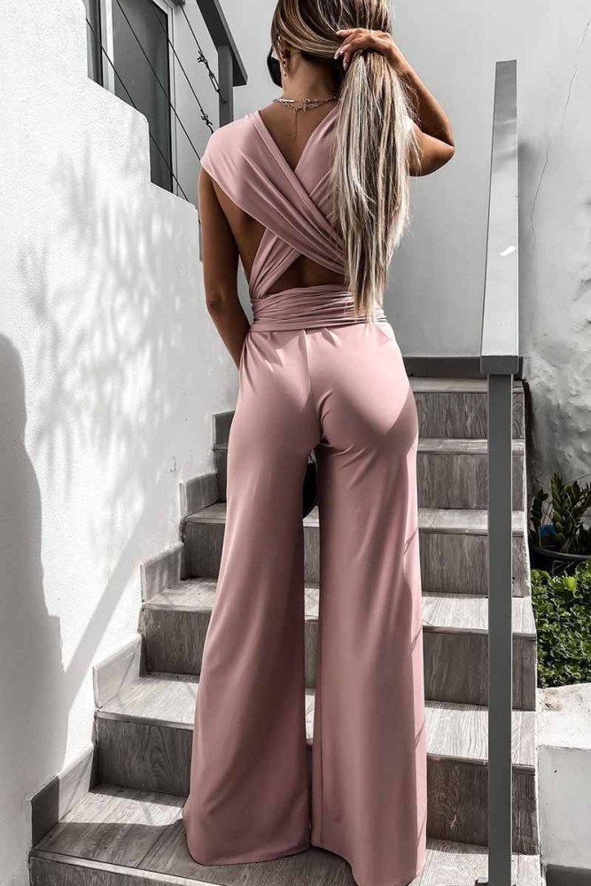 Sleeveless Solid Color Tie Rompers(4 Colors)