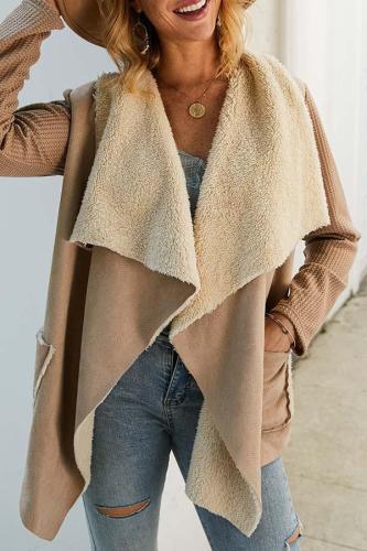 Solid Plush Irregular Coat