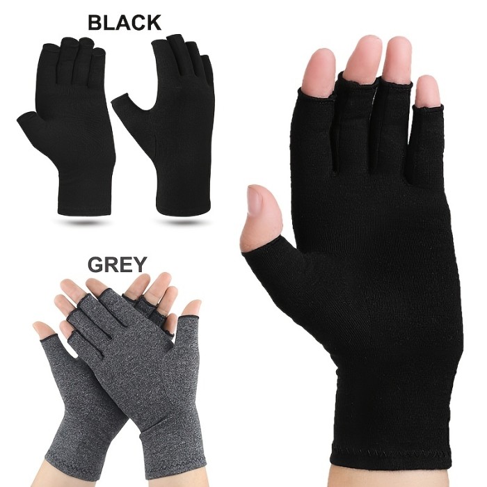 1pair Arthritis Fingerless Compression Gloves Women Men For RSI, Carpal Tunnel, Rheumatiod, Tendonitis, Fingerless Hand Thumb Compression