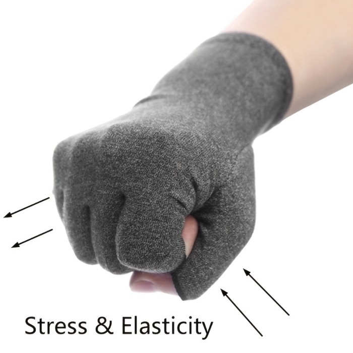 1pair Arthritis Fingerless Compression Gloves Women Men For RSI, Carpal Tunnel, Rheumatiod, Tendonitis, Fingerless Hand Thumb Compression