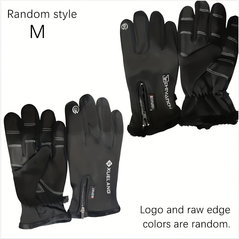 Stay Warm & Dry: 1pair Windproof & Waterproof Touch Screen Mittens for Winter Outdoor Activities