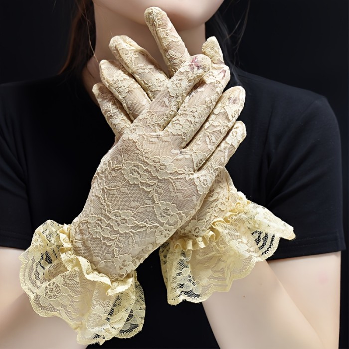 Women Fashion Solid Color Sexy Lace Gloves Bridal Wedding Party Favor Decorations Princess Tiara Birthday Cosplay Costumes Hair Accessories