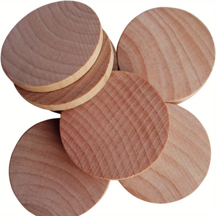 1 Inch (about 2.5cm) Unfinished Round Wooden Coins Made Of Wood Chips, Suitable For Arts And Crafts Projects, Board Games And Decorations, With 10 Pieces Per Package