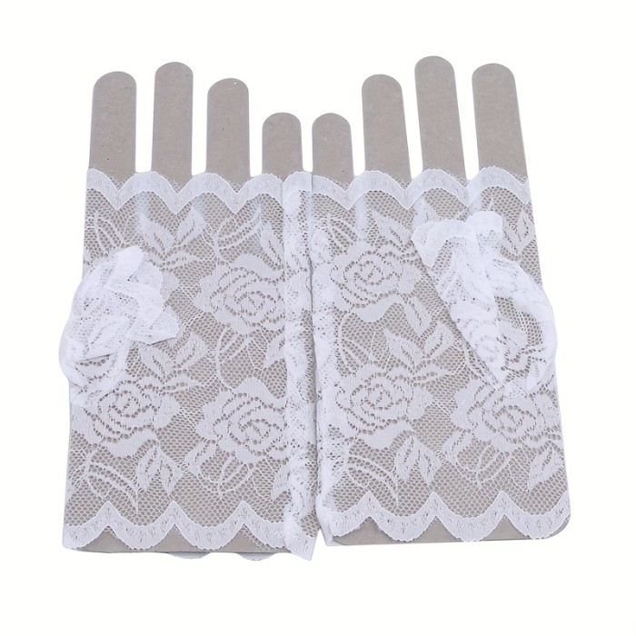 Lace Fingerless Gloves Casual Elastic Floral Gloves Driving Gloves Wedding Decorative Gloves For Women