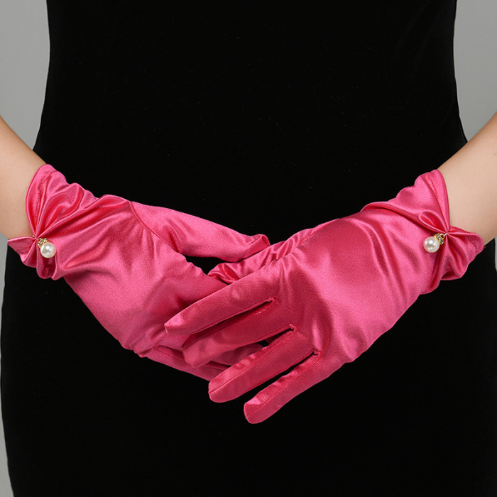 Stain Gloves, Wedding Satin, Bow Gloves, Bridal Gloves, Wedding Gloves, Formal Event Gloves, Party, Cosplay, Opera, Wedding 1pair