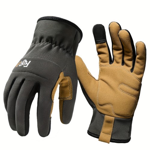 1 Pair High Performance Multi-Purpose Light Duty Work Gloves For Men&Women Breathable & High Dexterity Touch Screen For Multipurpose,Excellent Grip Olive Green