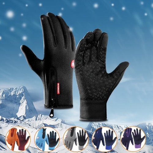 Winter Cycling Gloves For Men - Touch Screen Compatible, Warm And Windproof Full Finger Gloves