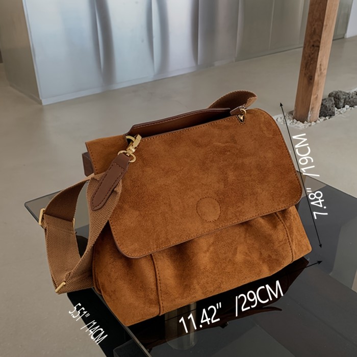 Vintage Flap Crossbody Bag, Retro Large Capacity Shoulder Bag, Women's Casual Handbag & Purse