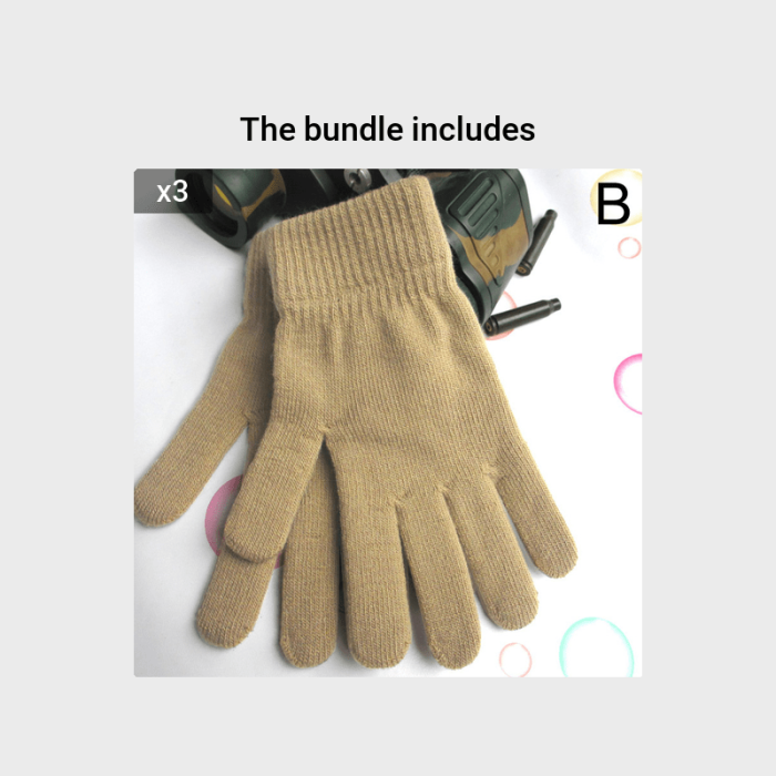 Autumn & Winter Solid Knit Thermal Gloves