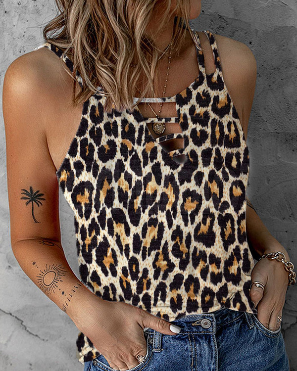 Women's Leopard Print Casual Camisole Top