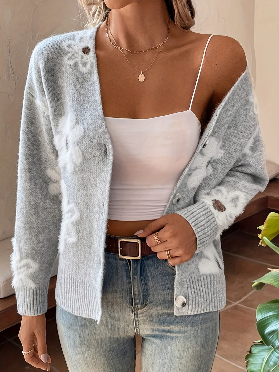 Floral Button Down Longline Cardigan