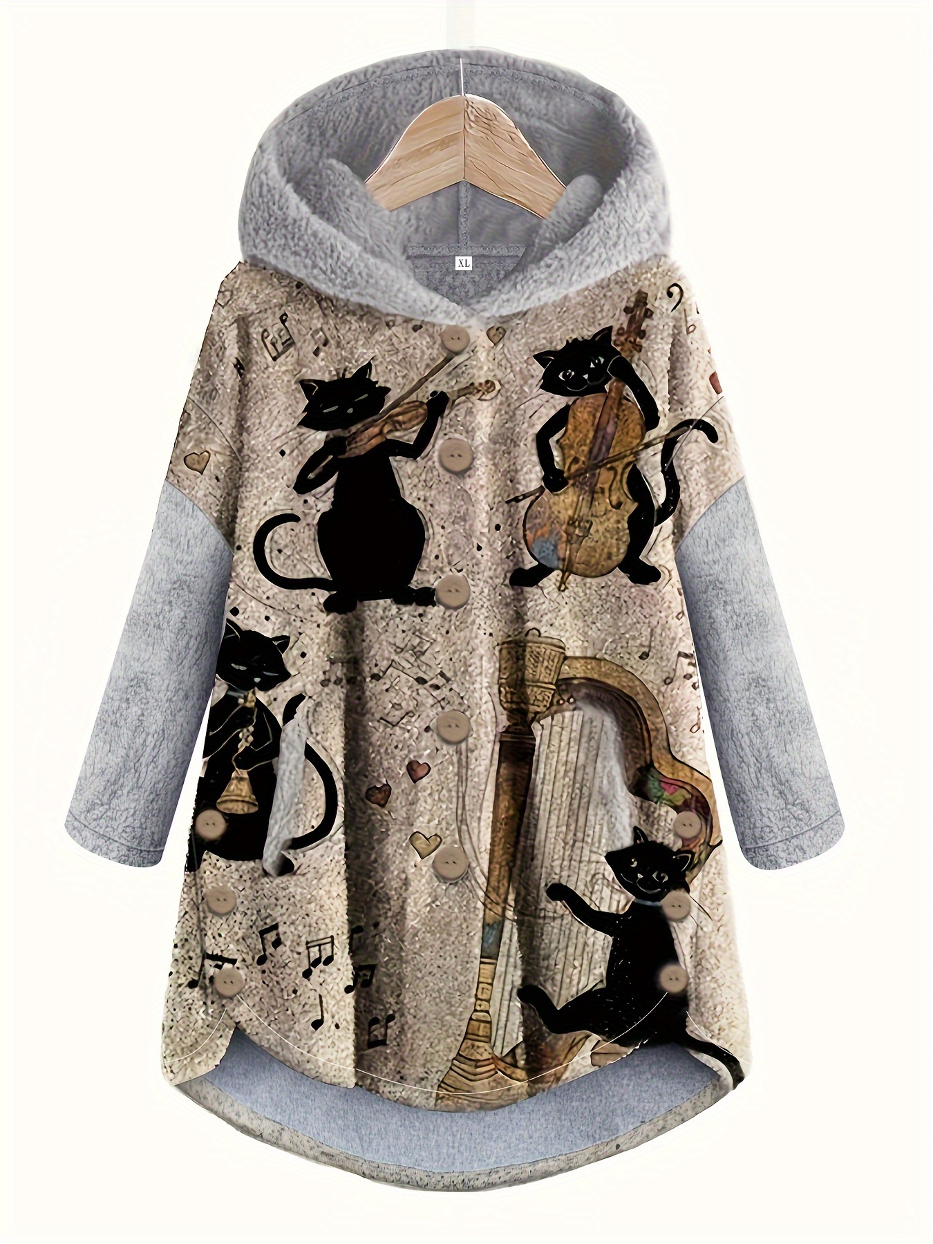 Creamy Trim Animal Hoodie