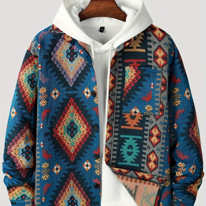 Men's Casual Ethnic Style Vintage Jacket (Without Hoodie)