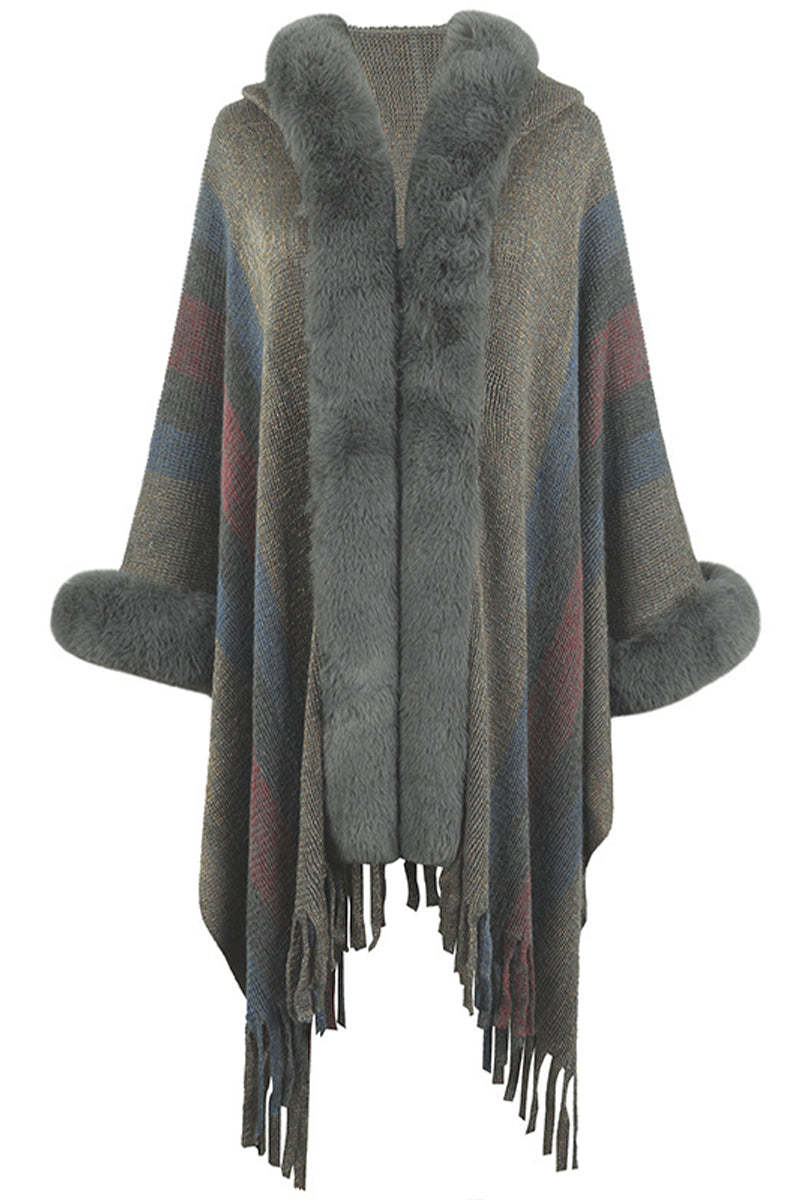 Fur Collar Knit Sweater