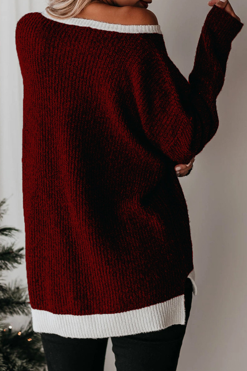 Casual Solid Split Joint V Neck Tops