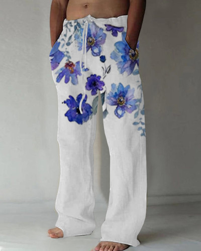 Men's Casual Outdoor Printed Cotton Pants 5b20