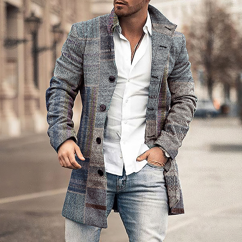 MUKZIN Stylish Short Durable 2-color Color Block Coat