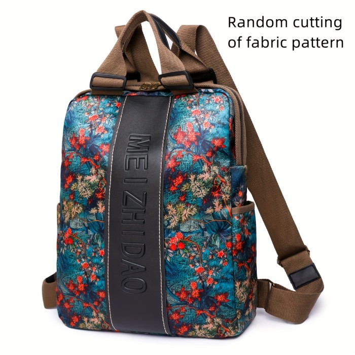 Ethnic Style Large Capacity Backpack, Casual Travel Outing Bag, 15.6 Inch Laptop Bag