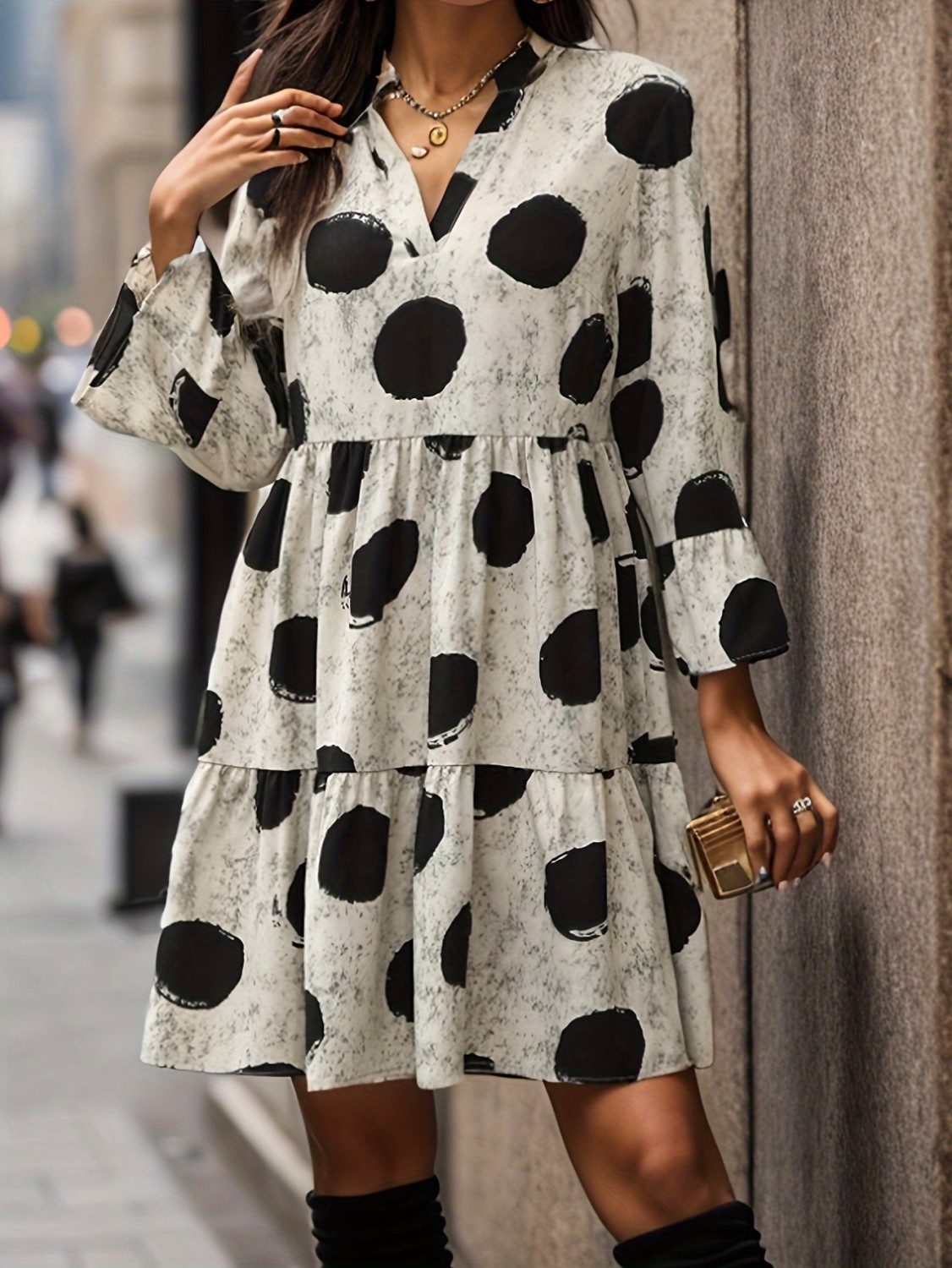 Women's Summer Ruffle Polka Dot Scarf Dress Dresses main image 0
