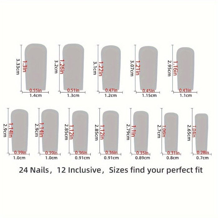 24pcs Gothic Style Press On Nails, Y2K Fake Nails With Black Ripple Design, Matte Long Square Shape False Nails For Women Girls