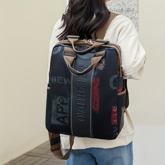 Ethnic Style Large Capacity Backpack, Casual Travel Outing Bag, 15.6 Inch Laptop Bag