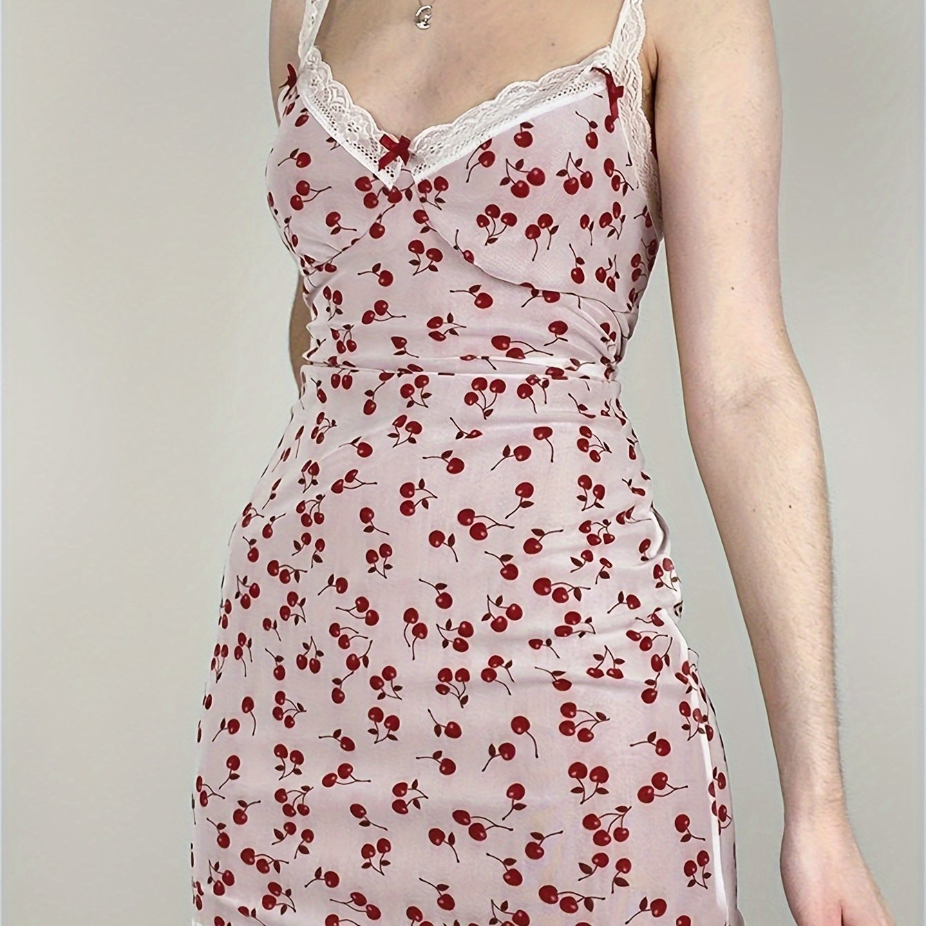 Lace Detail V-Neck Cami Dress