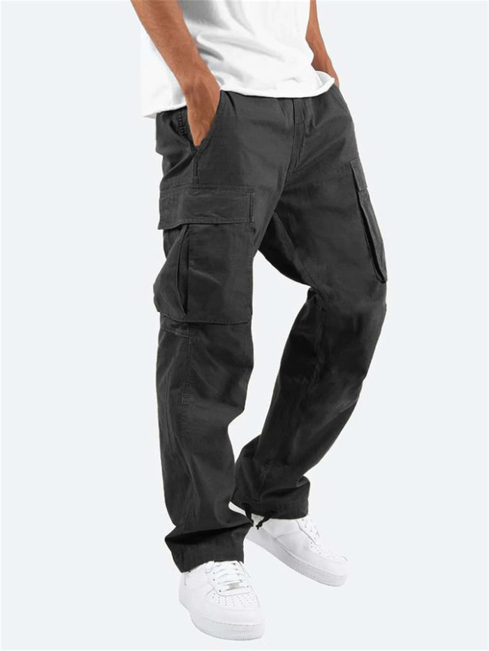 Men's Cargo Pants Cargo Trousers Trousers Drawstring Elastic Waist Multi Pocket Plain Comfort Breathable Casual Daily Fashion Streetwear Black Yellow