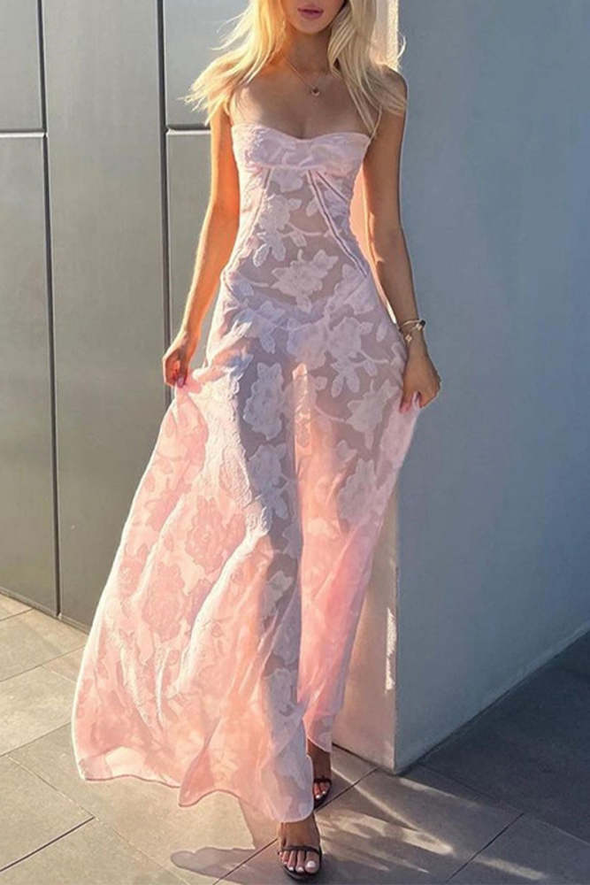 Elegant Formal Solid See-through Evening Dress