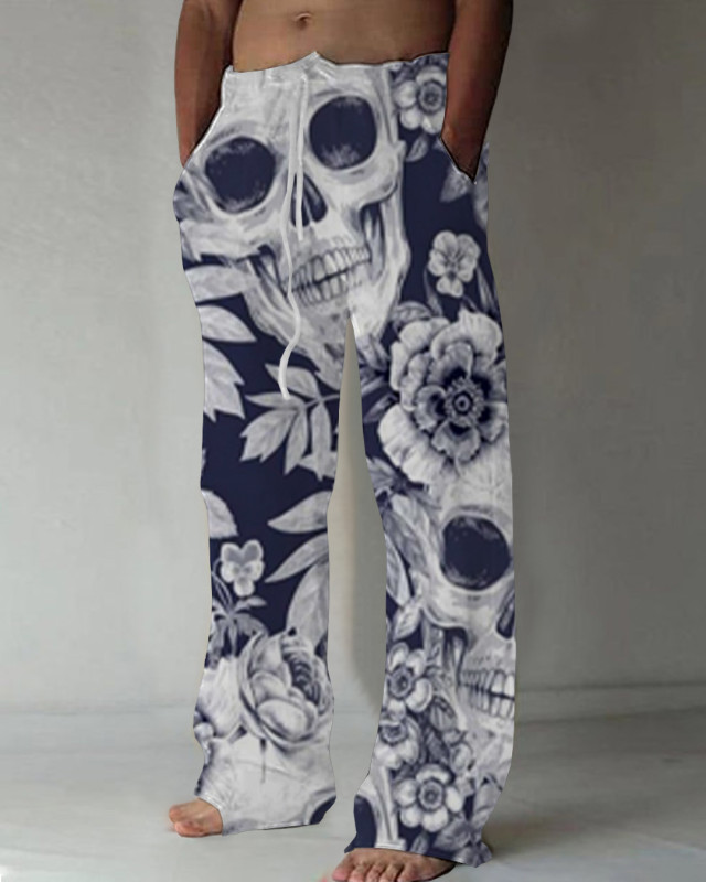 Men's Casual Outdoor Printed Cotton Pants e60e