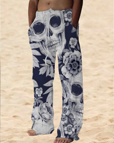 Men's Casual Outdoor Printed Cotton Pants e60e