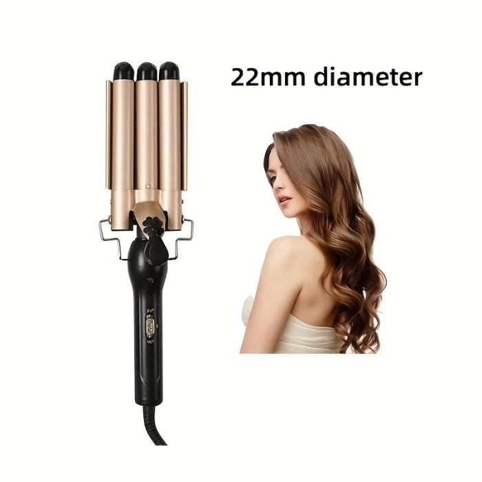 ceramic hair curling iron, 3 Barrel ceramic Curling Iron Wand, hair curler, Hair Styling Tool, Curling Iron Wand, Durable, For All Hair Types For Home Use For Beauty