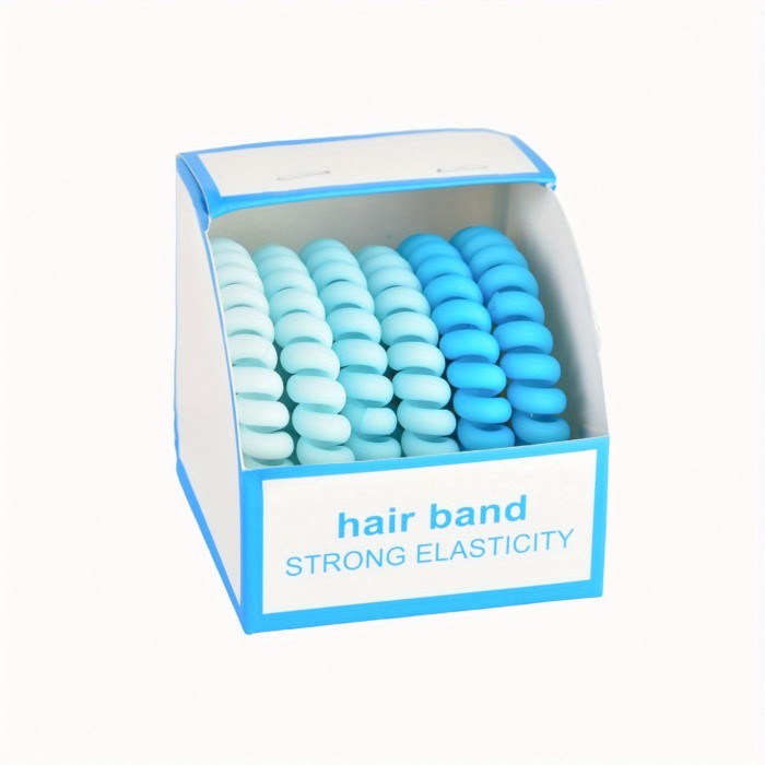 6 Pcs Spiral Hair Ring High Elasticity Head Rope Female Hair Rope Daily hair band Female Solid Color Hair Tie