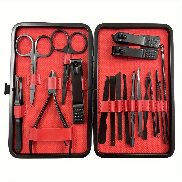 7\u002F11\u002F18 pcs Professional Manicure and Pedicure Kit - Includes Stainless Steel Cuticle Nipper, Nail Clippers, Scissors, and Nail Polish Tools - Perfect for Home Grooming and Salon Use