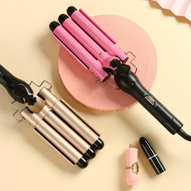 ceramic hair curling iron, 3 Barrel ceramic Curling Iron Wand, hair curler, Hair Styling Tool, Curling Iron Wand, Durable, For All Hair Types For Home Use For Beauty