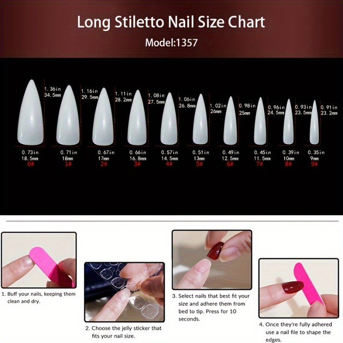 96pcs\u002Fset Gradient Long Stiletto Press On Nails, Red And Black Fake Nails, Long Ballerina False Nails, Glitter Sequins Full Cover Acrylic Nails For Women Girls, Jelly Glue And Nail File Included