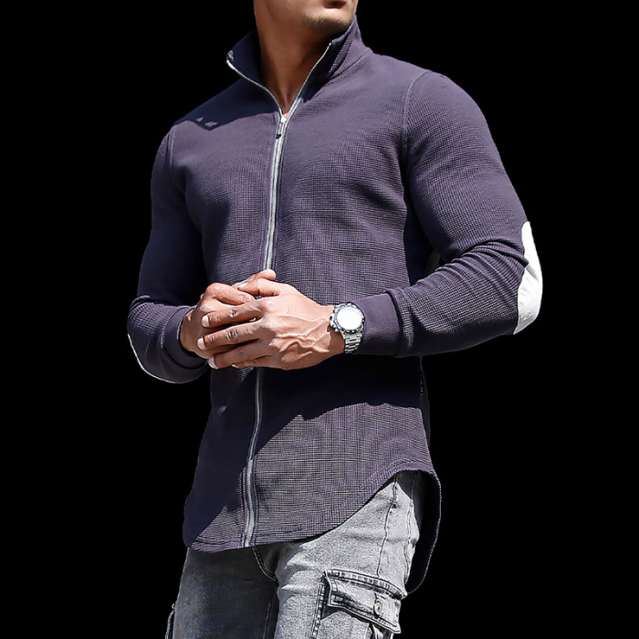 Men's Casual Sports Long-sleeved Fitness Training T-shirt Outdoor Running Top Casual Slim-fit Base Shirt Jacket Men's Sl