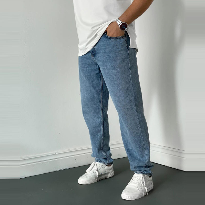Mens Classic Solid Color Casual Jeans