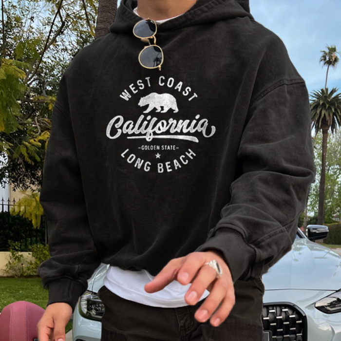 Men's Vintage Oversized  CALIFORNIA  Print Sweatshirt