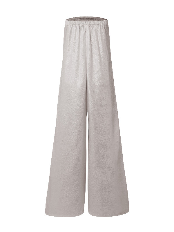 Strapless Ruched Tube Pocketed Wide Leg Jumpsuit