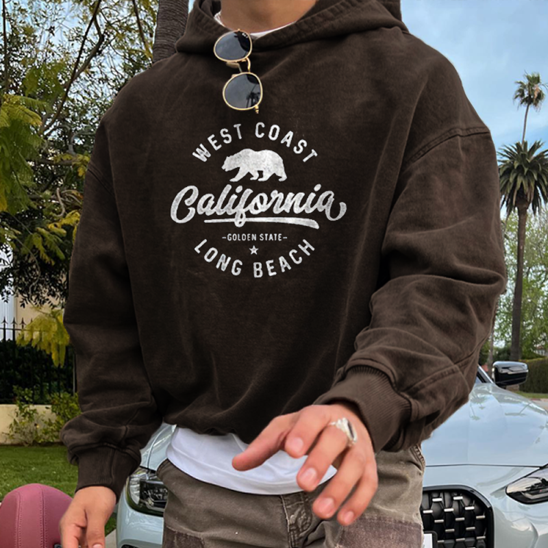 Men's Vintage Oversized  CALIFORNIA  Print Sweatshirt