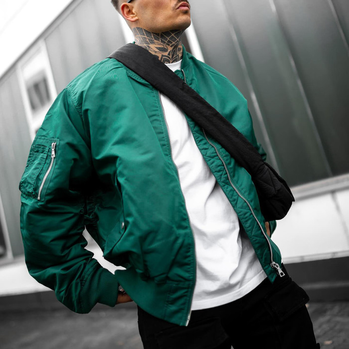 Men's Street Casual Fashion Zipper Stand Collar Jacket