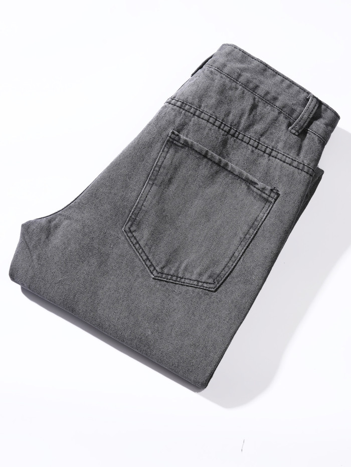 Mens Classic Solid Color Casual Jeans