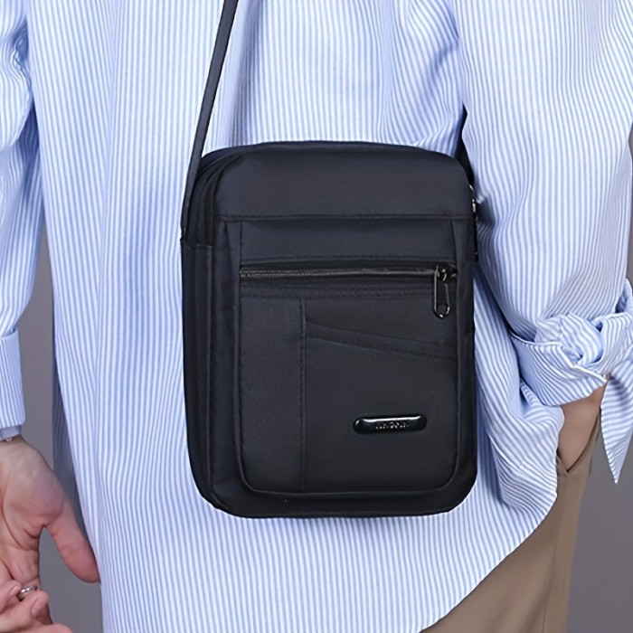 Men's Bag Shoulder Messenger Bag Casual Nylon Canvas Waterproof Backpack Mobile Coin Purse