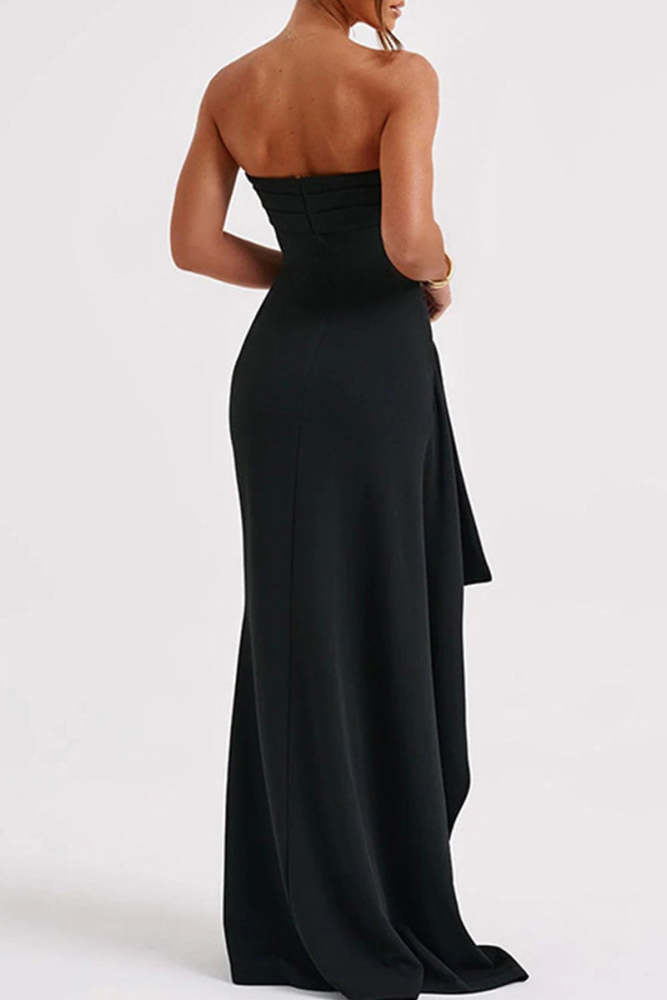 Chiffon Solid Color Halter Backless Irregular Mini Dress