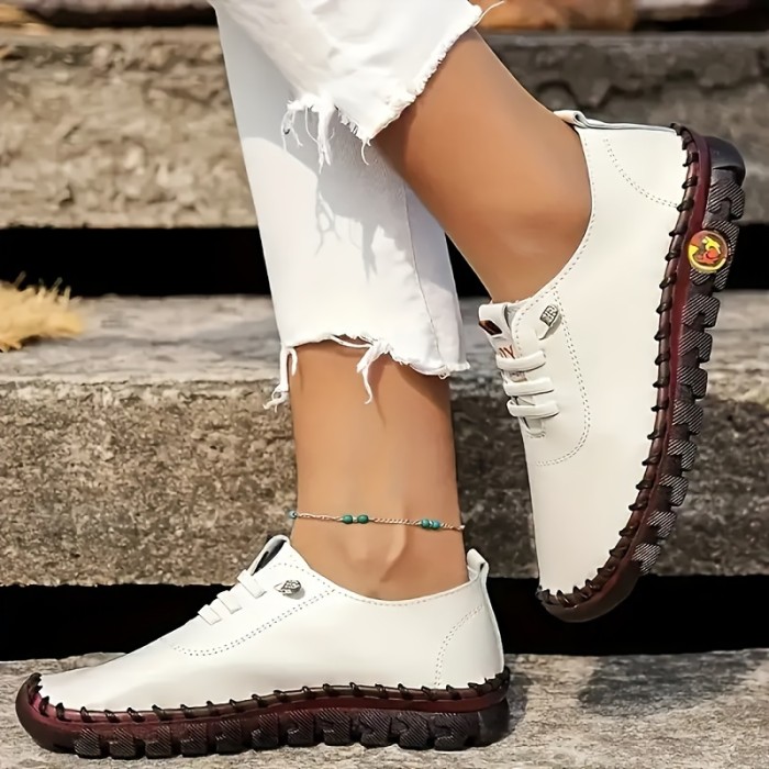 Women's Solid Color Casual Sneakers, Soft Sole Platform Slip On Walking Shoes, Versatile Low-top Comfort Shoes