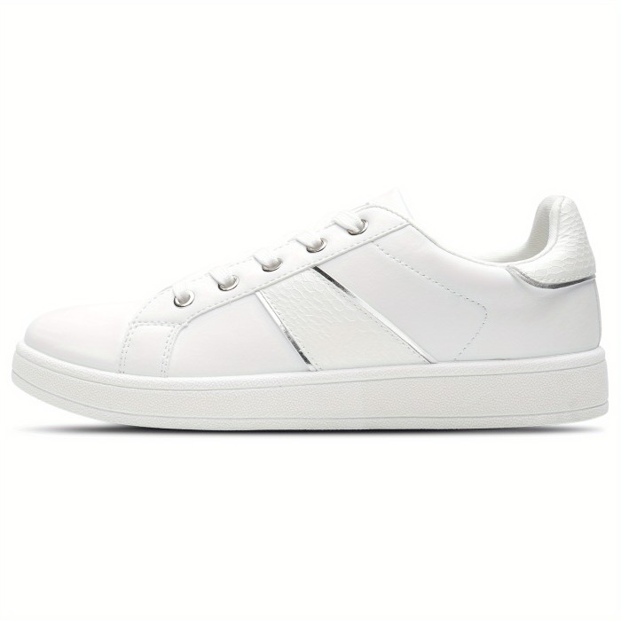 Women's Casual Flat Sneakers, Lace Up Low Top Skate Shoes, All-Match Lightweight Walking Shoes