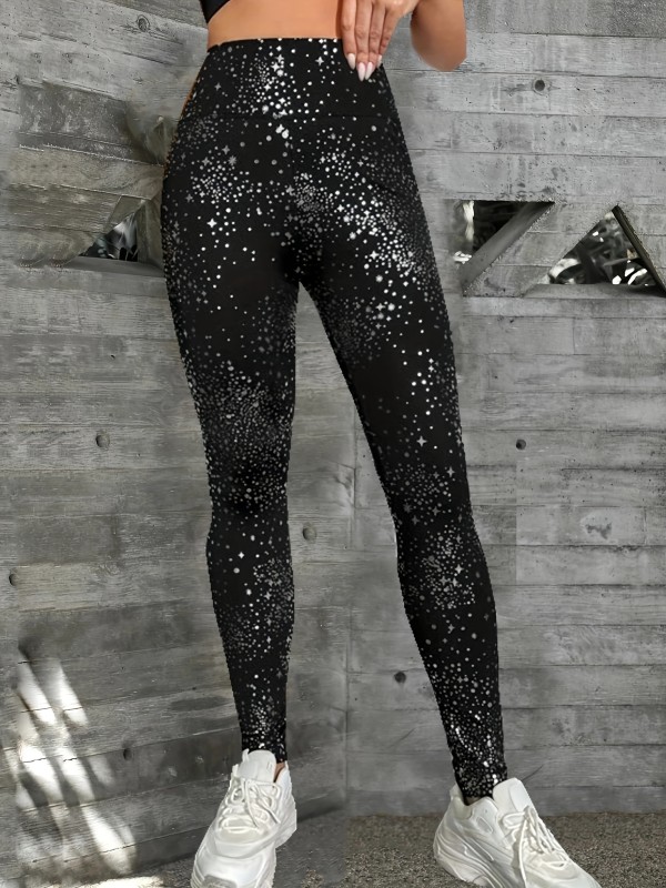 Sparkle in Style: Women's Glitter Yoga Sports Pants for Hip-Lifting Fitness & Running