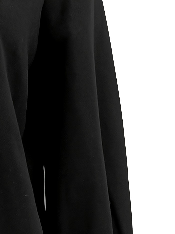 Solid Double Zipper Jacket, Versatile Lantern Sleeve Jacket, Women's Clothing