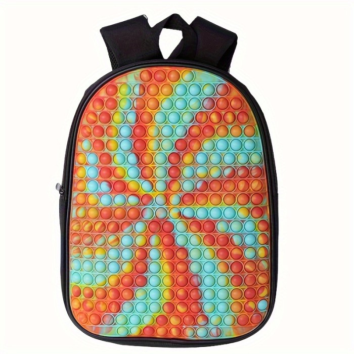 Colorful Large Capacity School Bag Backpack, School Book Bag Toy, Pop Fidget Backpack With Bubbles