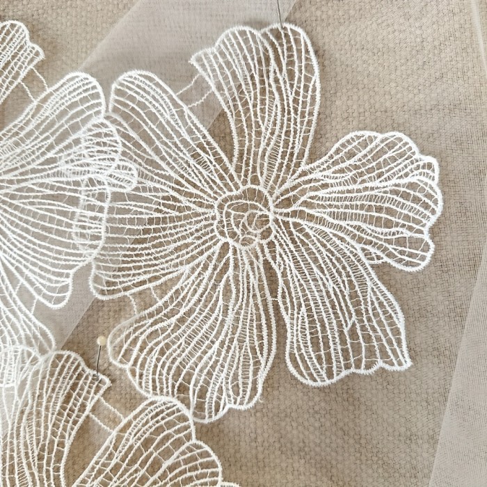 5pcs Exquisite Milk Fiber Fabric Flower Chips Lace Flower Cloth Stickers Patches Headwear Wedding Dress Costume Decoration Accessories
